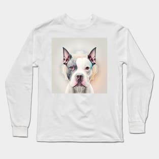 A Fractal Design of An American Boston Bull Terrier Long Sleeve T-Shirt